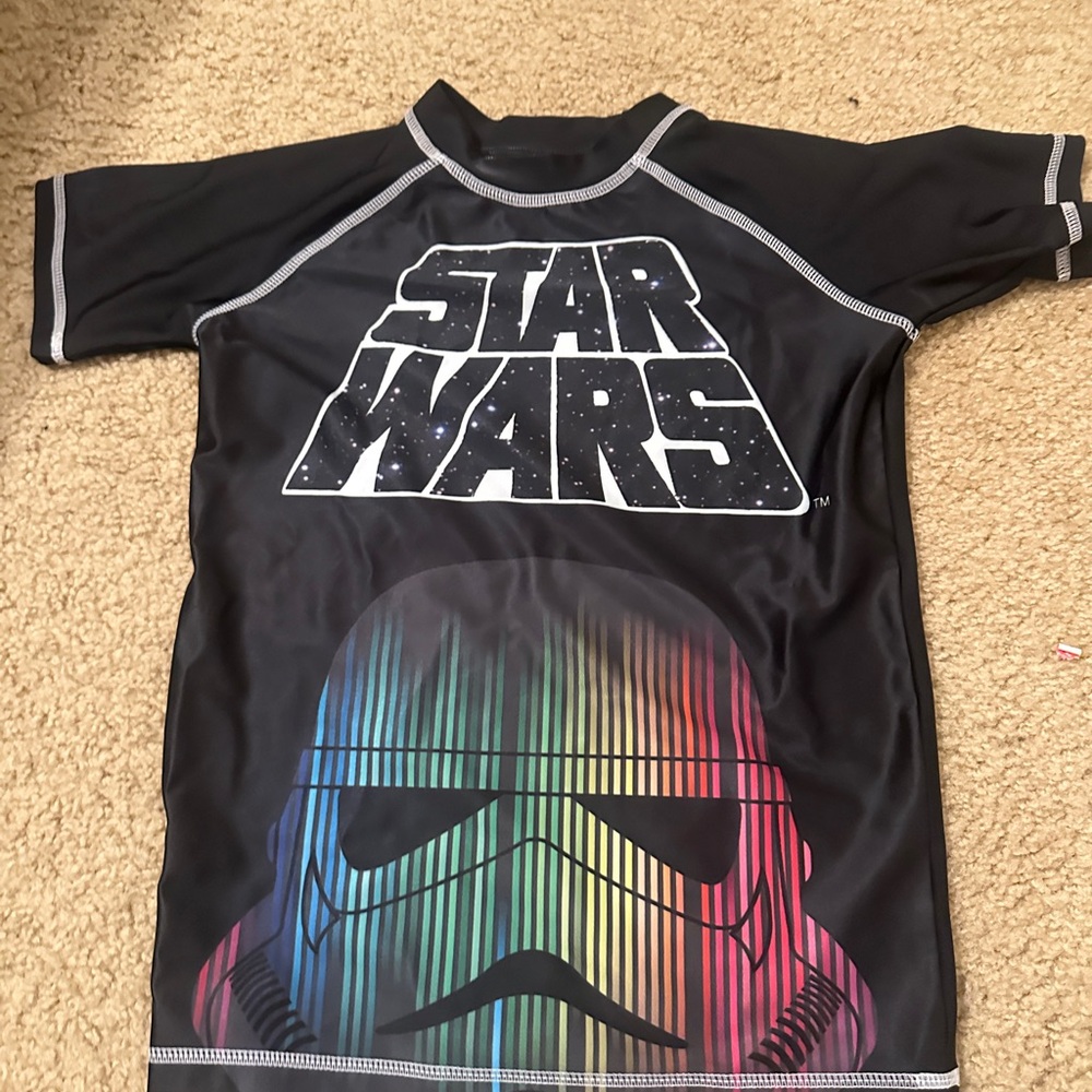 Star Wars Kids Swim Shirt - Black with Rainbow Stormtrooper